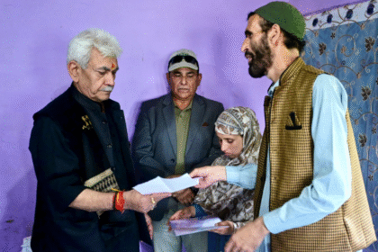 Lieutenant Governor Manoj Sinha on Saturday announced that the wife of Adil, a civilian who was killed in Pahalgam terrorist attack while trying to save tourists, has been given a permanent government job in the Fisheries Department.
