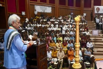On the occasion of Samvidhan Hatya Diwas, Lieutenant Governor Manoj Sinha on Wednesday inaugurated the 1975 Emergency Exhibition at the Convention Centre in Jammu.