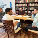 Jammu and Kashmir People's Conference held a high-level meeting today at Church Lane, chaired by party president Sajad Lone. The meeting was attended by Chief Spokesperson Advocate Bashir Ahmad Dar, Political Secretary to the President Tasaduq Hussain and Spokesperson Muneeb Quraishi.