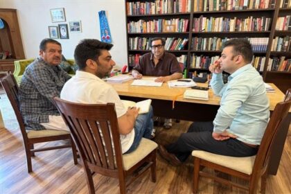 Jammu and Kashmir People's Conference held a high-level meeting today at Church Lane, chaired by party president Sajad Lone. The meeting was attended by Chief Spokesperson Advocate Bashir Ahmad Dar, Political Secretary to the President Tasaduq Hussain and Spokesperson Muneeb Quraishi.