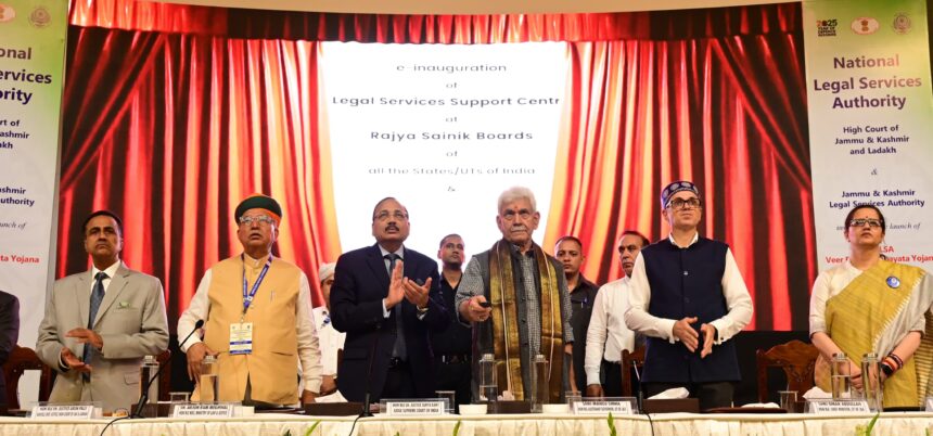 Lieutenant Governor Manoj Sinha on Saturday addressed the North Zone Regional Conference on “Reaffirming the Constitutional Vision of Justice for Defence Personnel and Tribals: Bridging the Gaps” organised by National Legal Services Authority, High Court of J&K and Ladakh and J&K Legal Services Authority, at Srinagar.