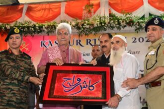 : Lieutenant Governor Manoj Sinha on Tuesday said that a diploma course in calligraphy will soon be launched by Kashmir University in collaboration with the Jammu and Kashmir Academy of Art, Culture and Languages, aimed at reviving the Valley’s centuries-old artistic traditions.