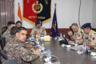 Director General of Police, J&K, Nalin Prabhat, visited Kulgam on Thursday to assess the security situation and conduct an operational review with senior police and Army officers, including the GOC Victor Force and IGP Kashmir Zone V.K. Birdi.