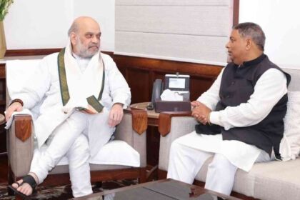 J&K BJP President Sat Sharma met Union Home Minister Amit Shah in New Delhi on Friday to discuss key developments in Jammu and Kashmir and organizational matters related to the region.