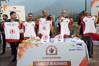 CM Omar Abdullah unveils Kashmir Marathon merchandise, invites runners, fitness enthusiasts & all interested to join November 2 event