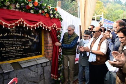 CM Omar Abdullah lays foundation stone of widening & four-laning of Boulevard Road
