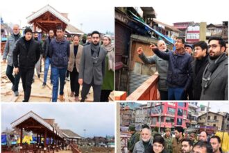 Div Com Reviews Progress of Wooden Pedestrian Bridge at Amira Kadal