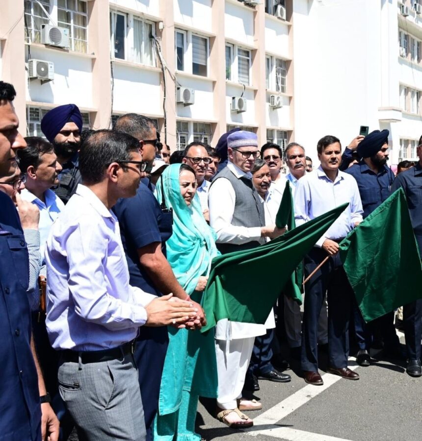 CM Omar flags off seven ambulances for five J&K districts under JKSPDC CSR initiative